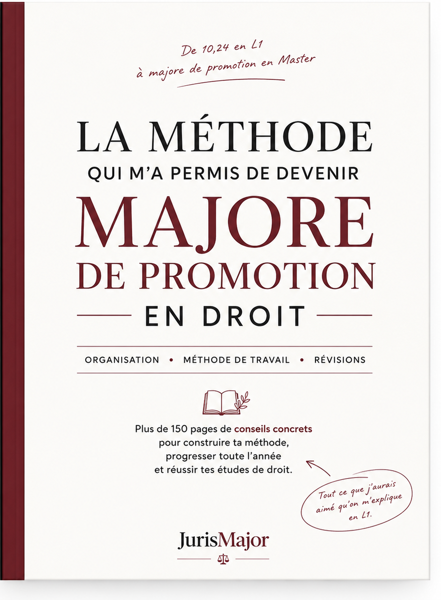 Couverture de l’ebook La méthode qui m’a permis de devenir majore de promotion en droit